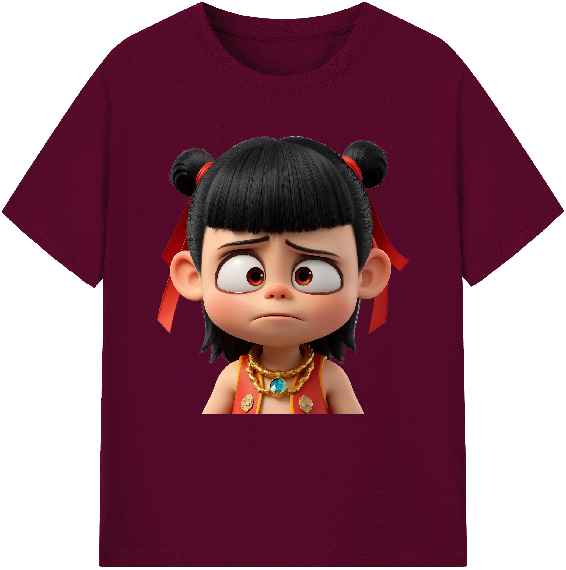 （画像用） Ne Zha 2 ナタ 魔童の大暴れ レディースカジュアルプリントTシャツ（綿100％）